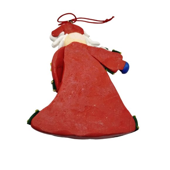 Whimsical Santa Claus Polymer Clay 4 in Christmas Holiday Ornament - Picture 3 of 3